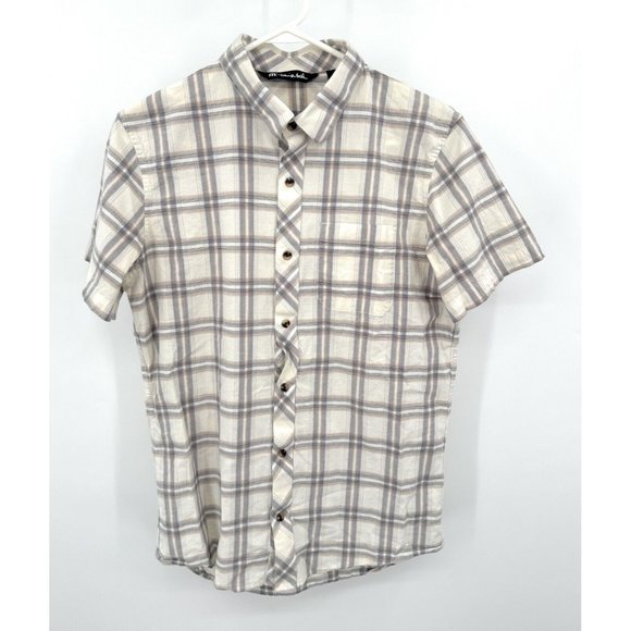 Travis Mathew Shirt Mens M Gray Button Up Short Sleeve Lightweight - Picture 1 of 5
